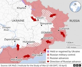 युक्रेनको पूर्वी डोन्बास क्षेत्रमा रुसको आक्रमणमा तिव्रता