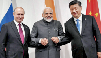 भारत, चीन अौर रसिया के नेताओं बीच जुन २४ को भेट