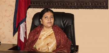 President Bhandari makes farewell visit with top leaders