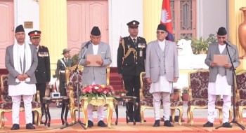 प्रधानमन्त्री ओलीले लिए शपथ