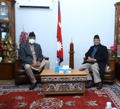 PM Deuba and UML Chair Oli meet concludes; next meeting tomorrow