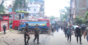 बालाजुको जुत्ता काराखानामा लागेको आगो नियन्त्रणमा, करोडौँको क्षति