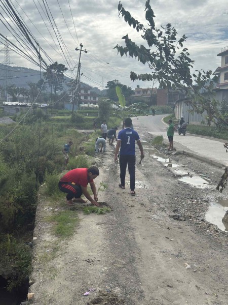 अरनिको राजमार्ग विस्तार सुस्त, वैकल्पिक बाटोमा चाप तर मर्मतमा बेवास्ता: रोपियो सडकमै केराको बोट